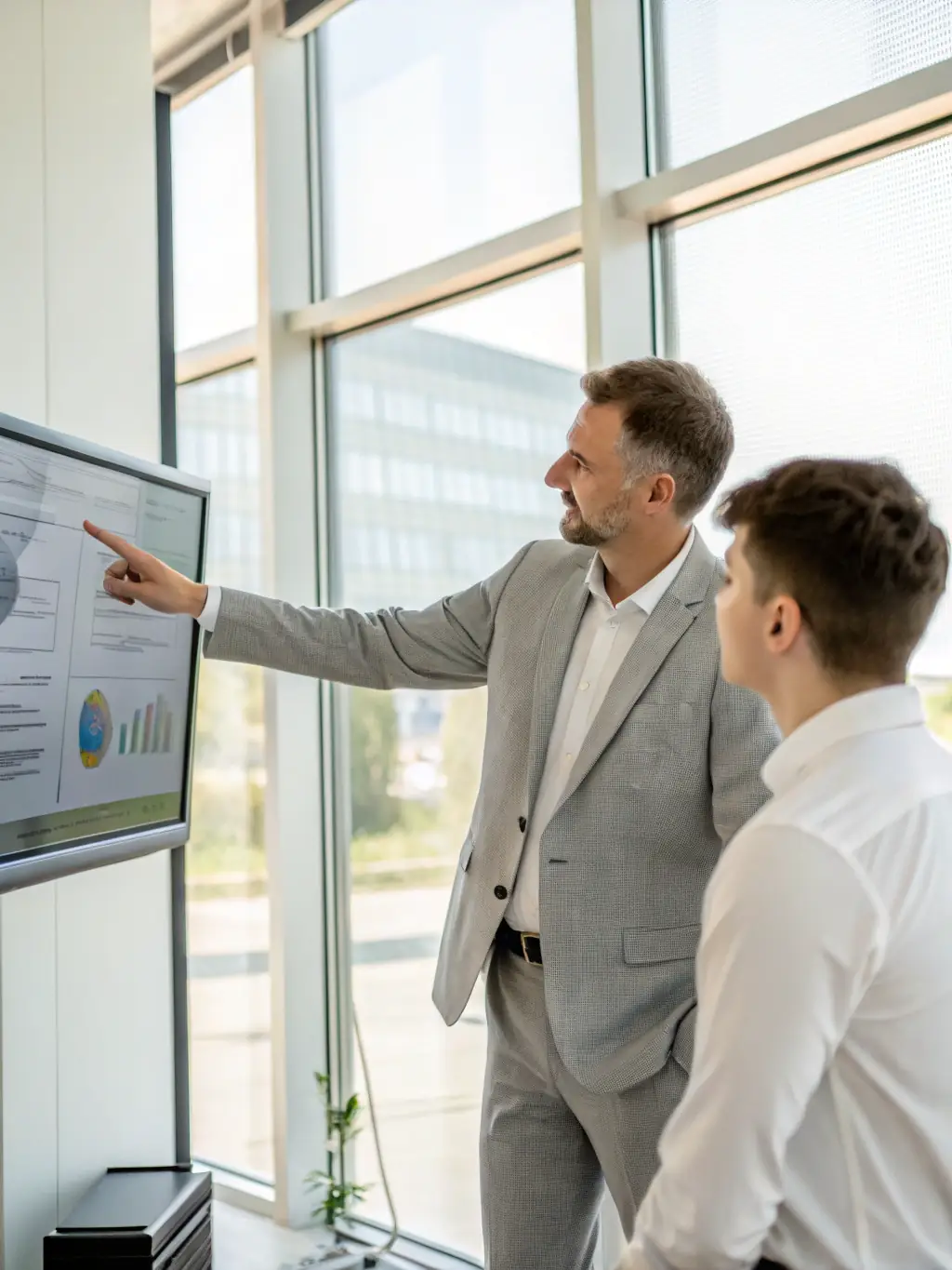 A consultant presenting a personalized energy plan to a client, highlighting the customized solutions.